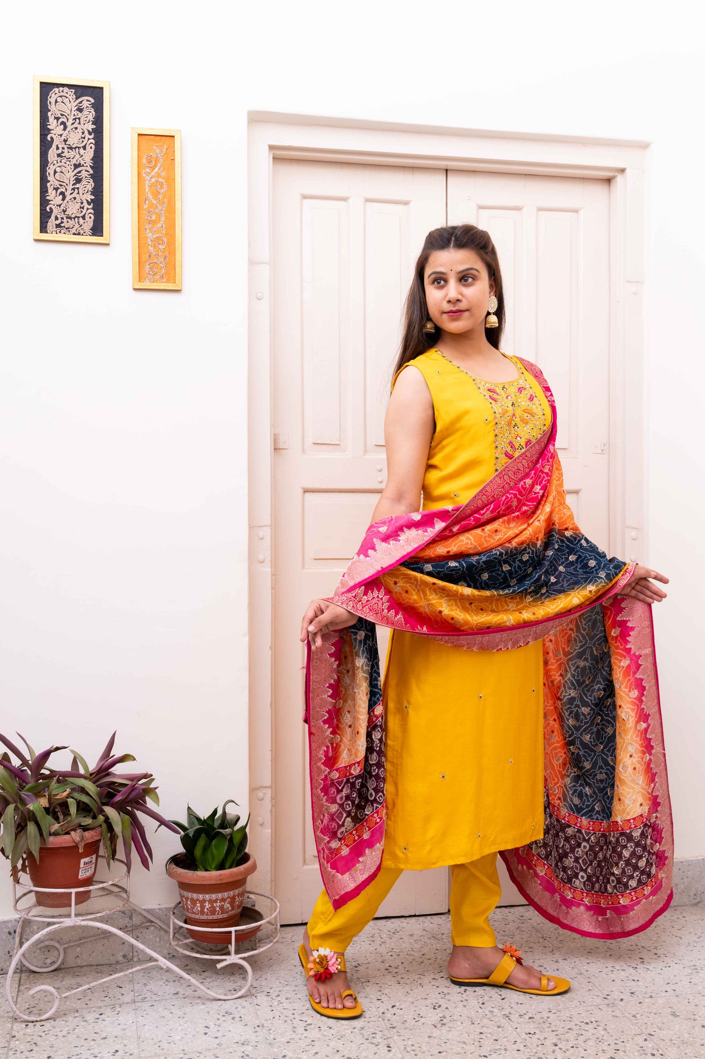 Banarasi Bandhej Suit Set