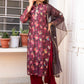 Gota Chanderi Floral Kurta With Dupatta