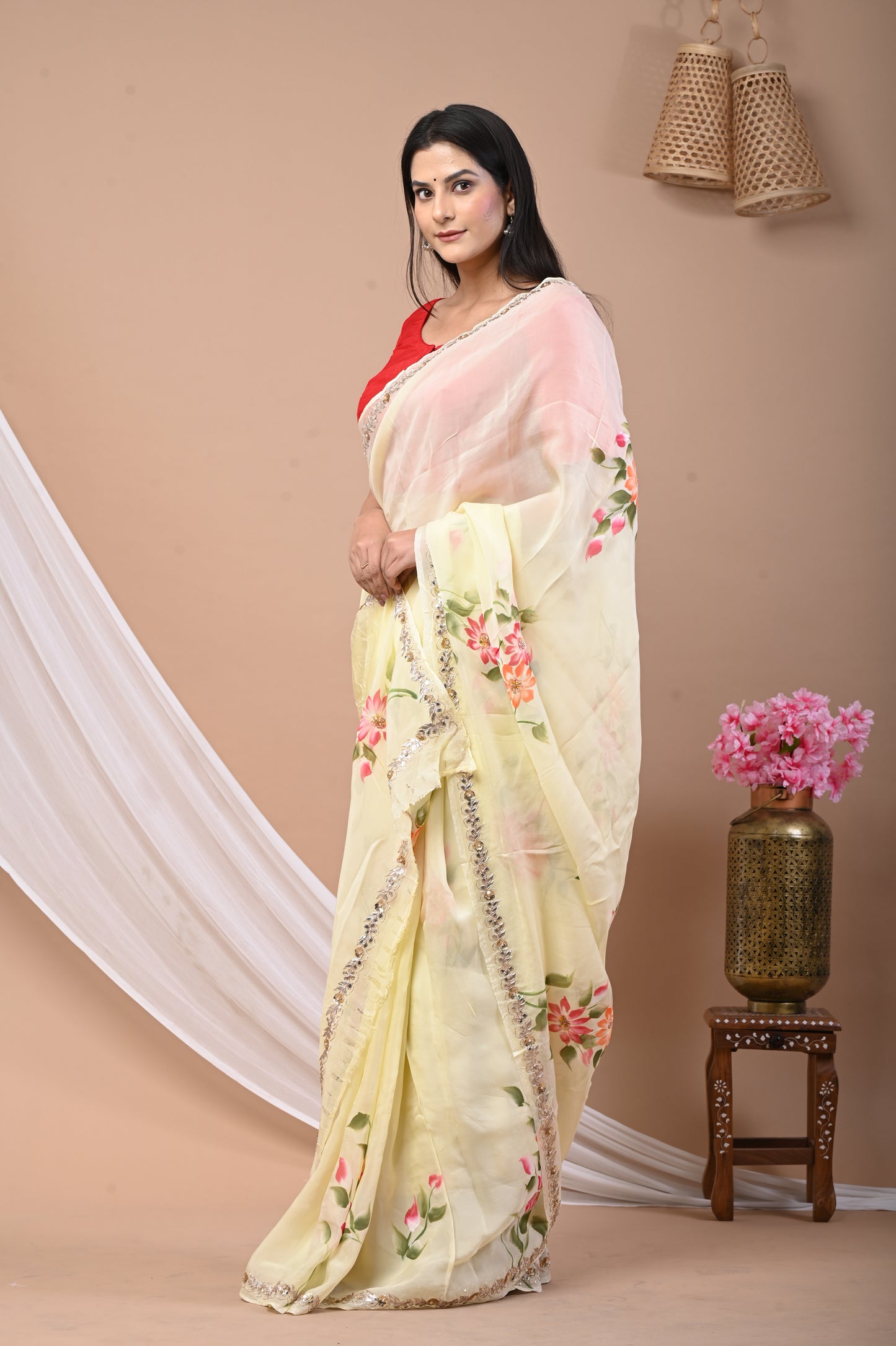 Lemony Lemon Saree with Blouse