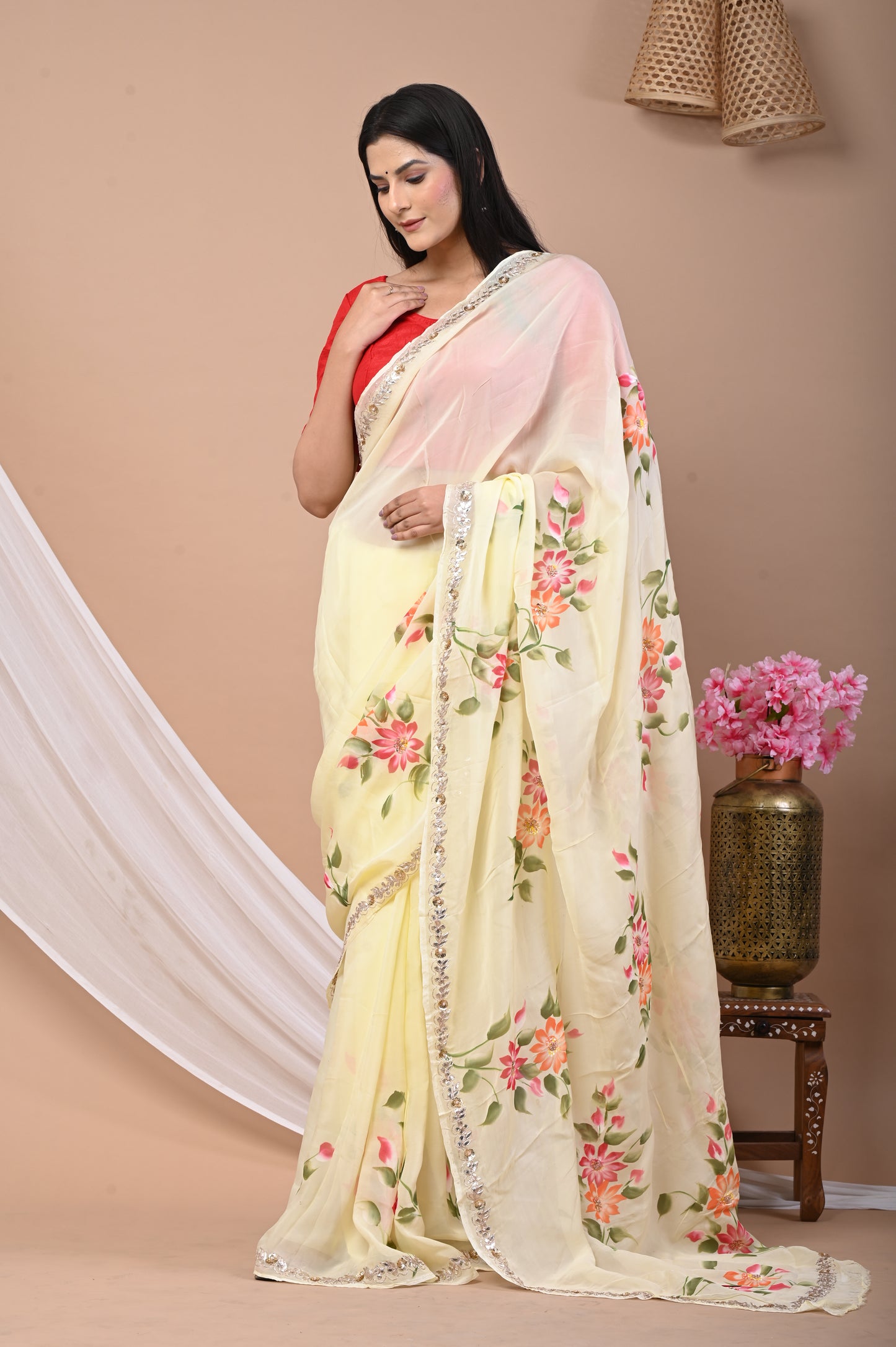 Lemony Lemon Saree with Blouse