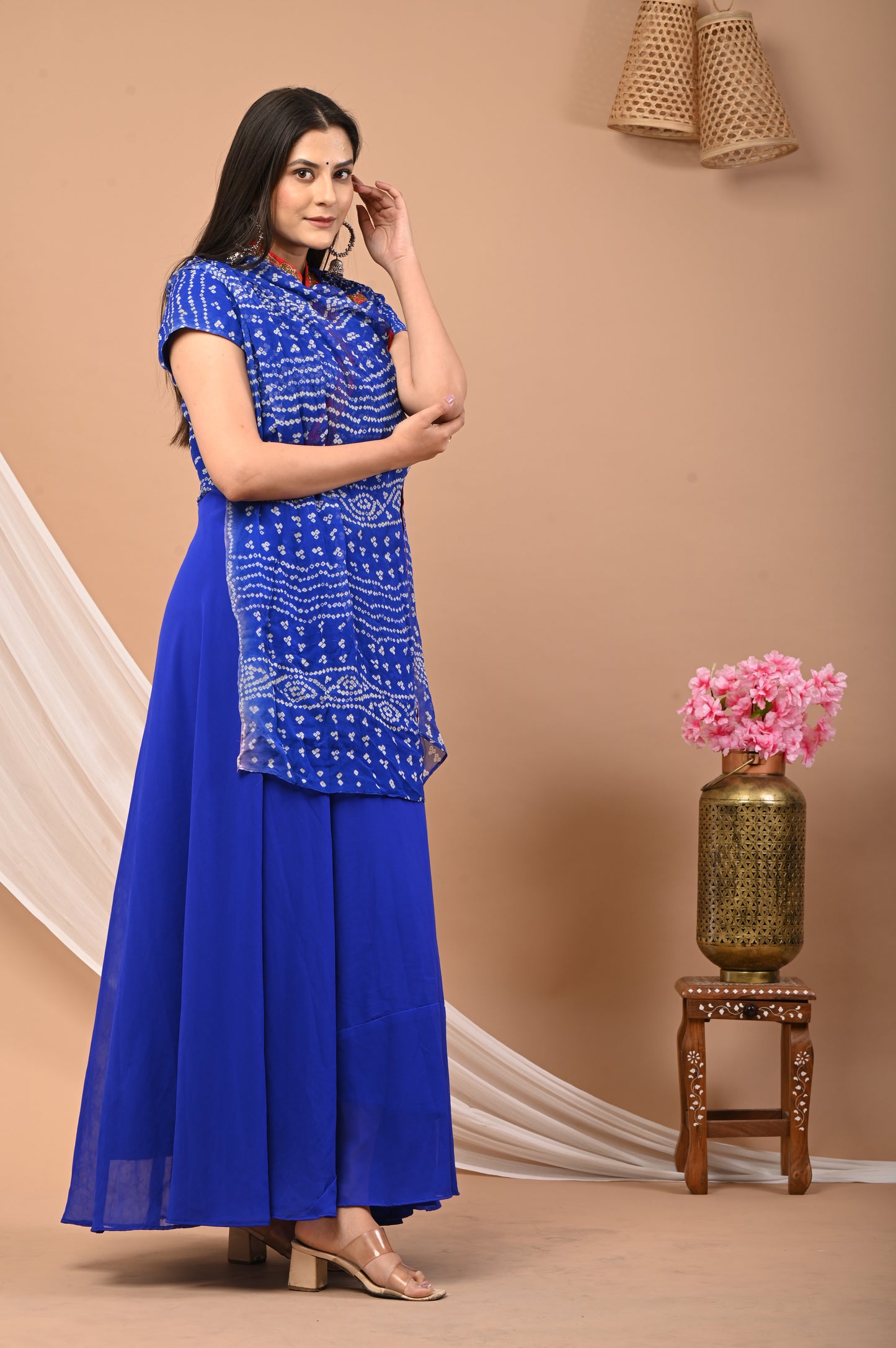 Pure Georgette Bandhej Gown Dress