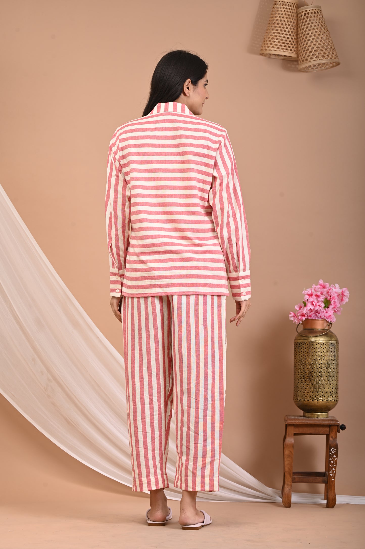 Striped Cotton Night Suit