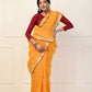 Handloom Cotton Linen Saree With Blouse