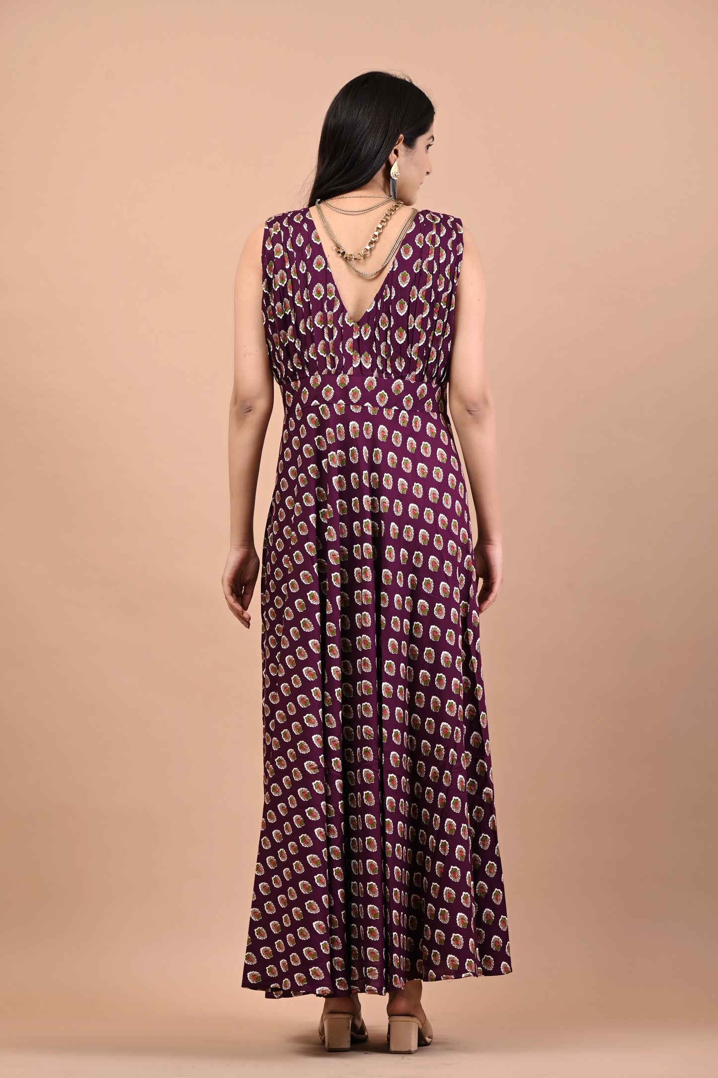 Block Printed Mongia Gown