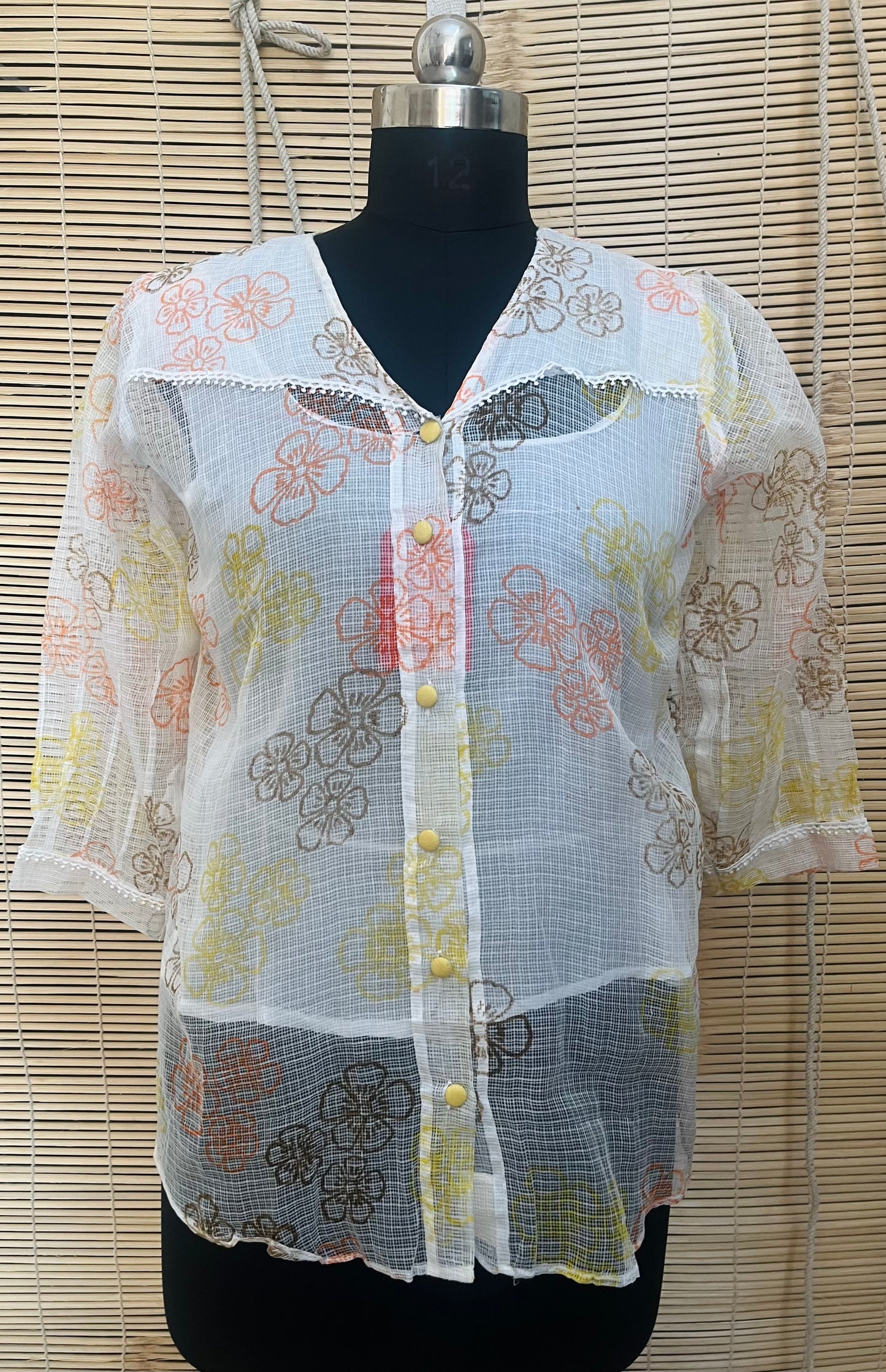 Hand Block Printed Kota Doriya Top