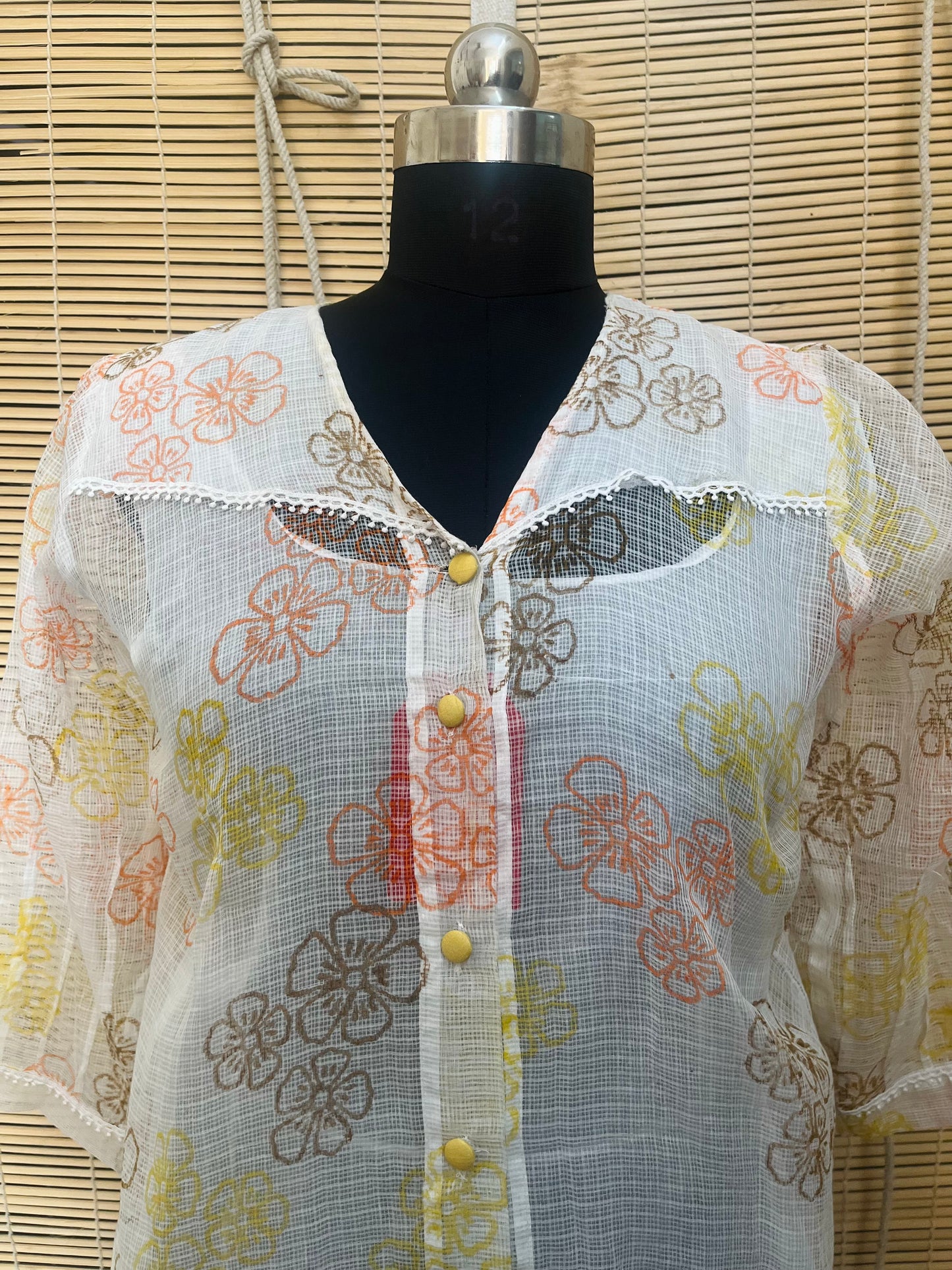 Hand Block Printed Kota Doriya Top