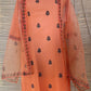 Peach Chanderi Suit With Dupatta