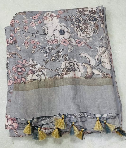 Pure Handloom Muslin Saree With Blouse