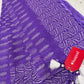 Purple Kota Doriya Hand Block Print Saree With Blouse