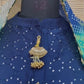 Blue Cotton Sequins Suit Set