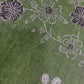 Green Khadi Handloom Block Printed Saree  With Blouse