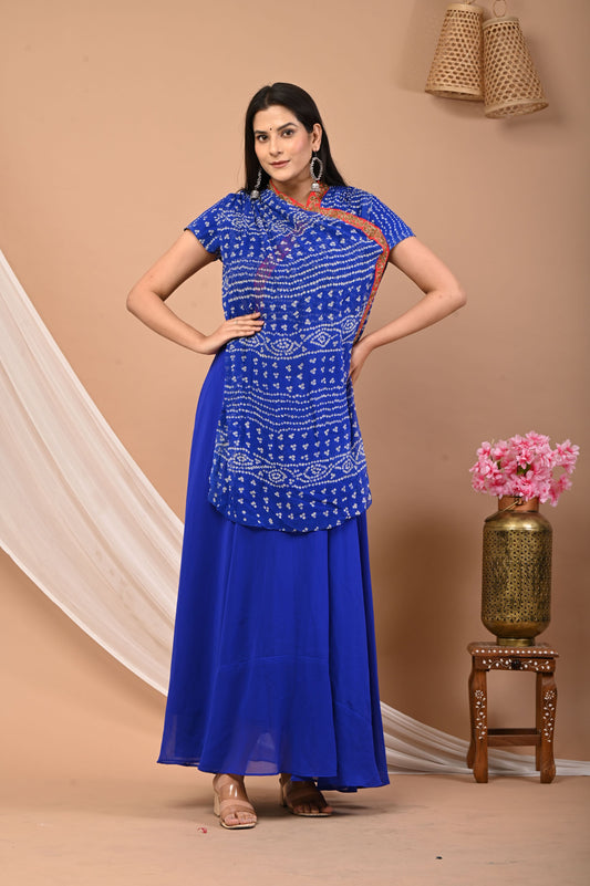 Pure Georgette Bandhej Gown Dress