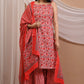 Cotton Handblock Printed Sharara Set with Dupatta