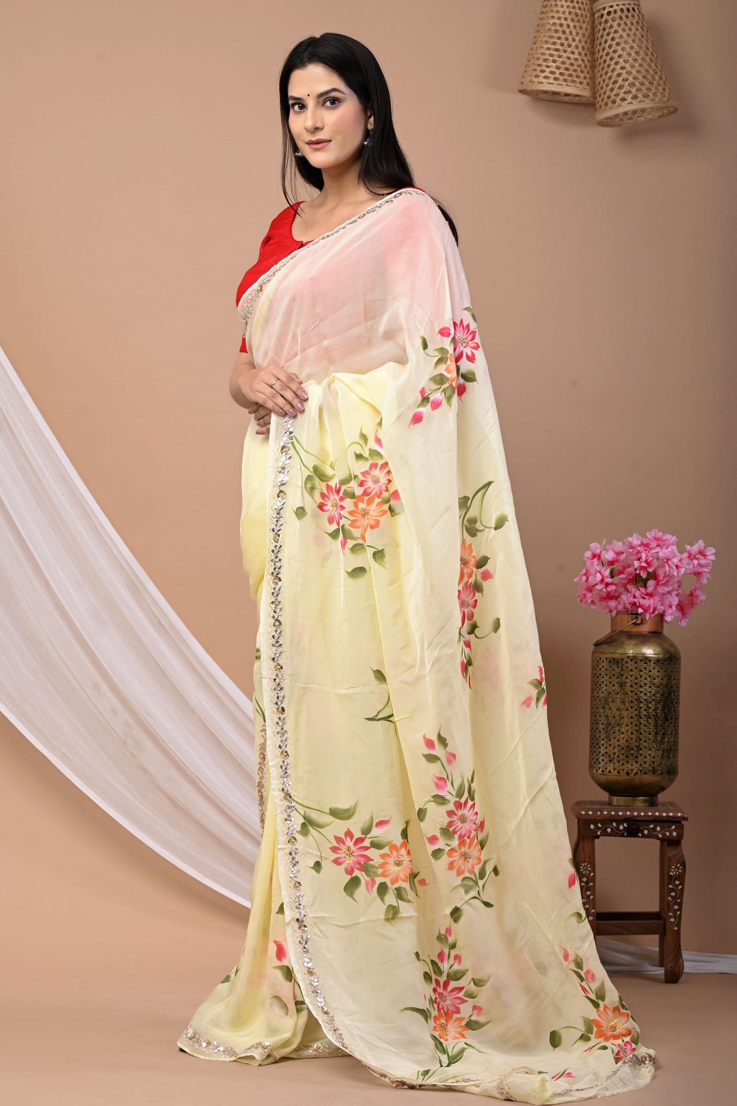 Lemony Lemon Saree with Blouse