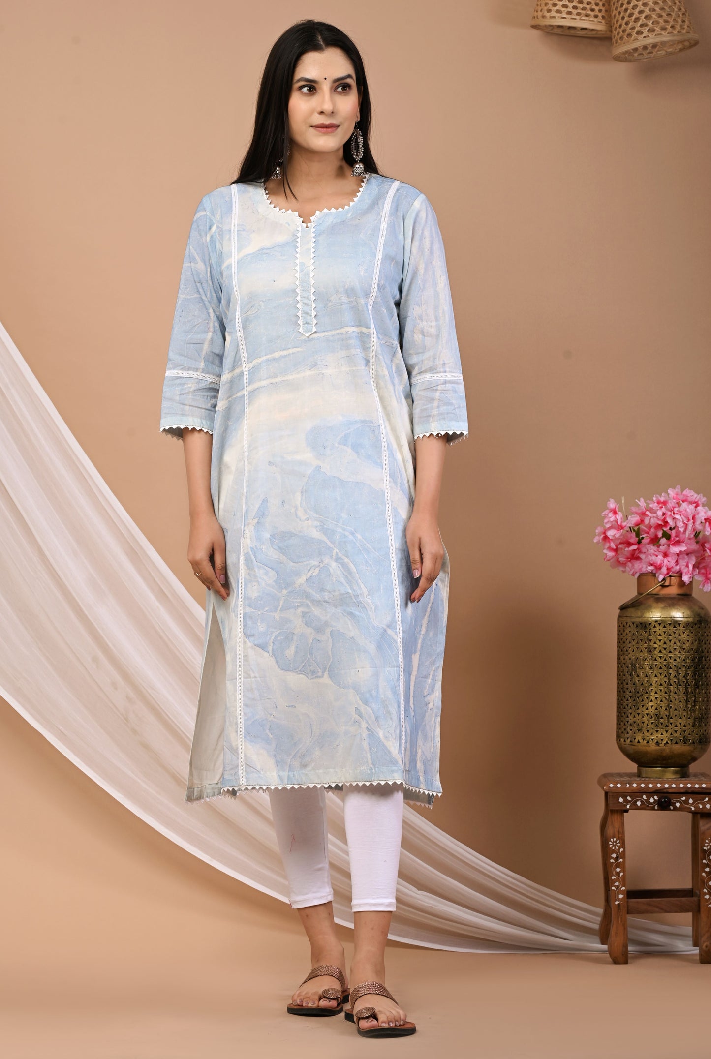 Abstract Marble Kurti