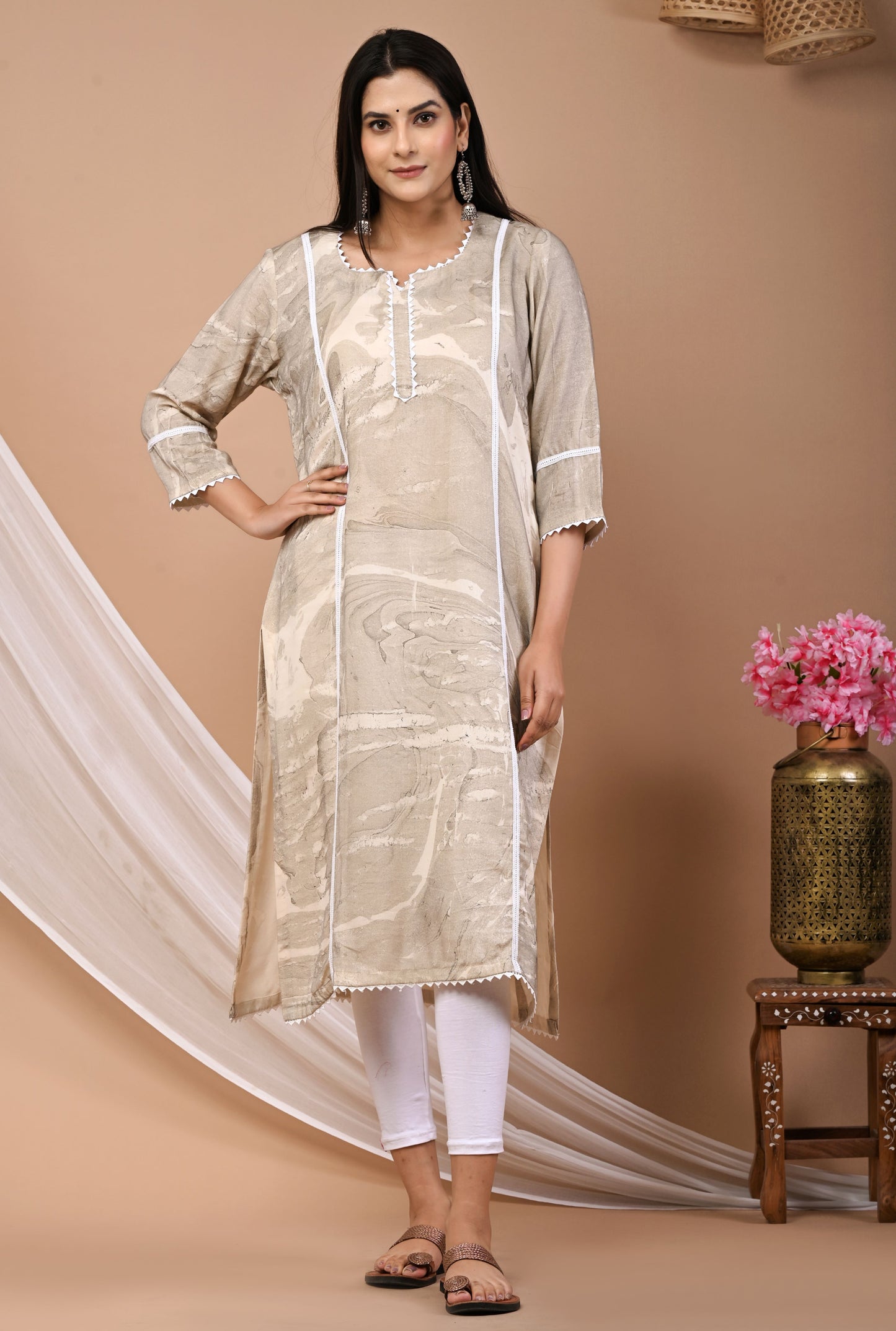 Abstract Marble Kurti